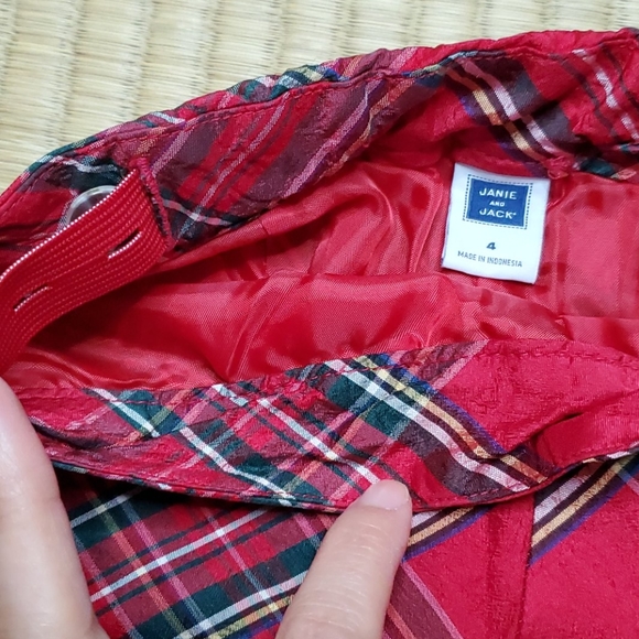 Janie and Jack Shantung Silk Tartan Pants, sz 4 - Picture 2 of 4